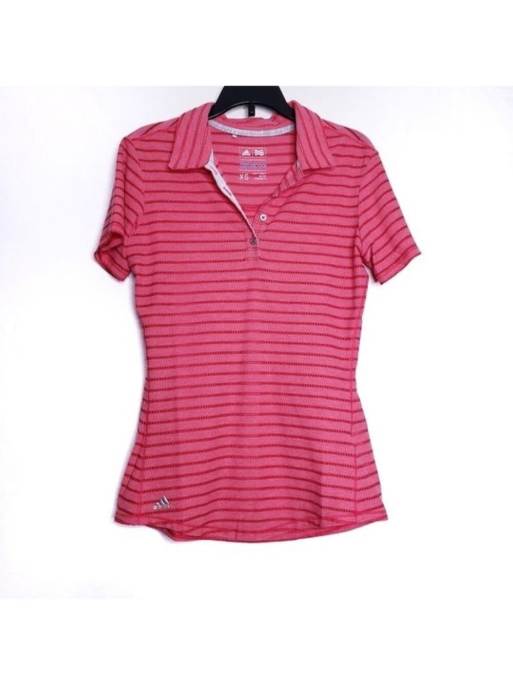 Adidas ClimaCool Short Sleeve Golf Athletic Polo Shirt Red Pink Women's Size XS